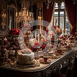 Lavish dining setup for a royal reception