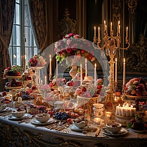 Lavish dining setup for a royal reception