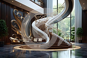 Lavish Stair luxury house. Generate Ai