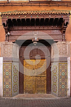 Lavishly decorated door. Marrakesh . Morocco