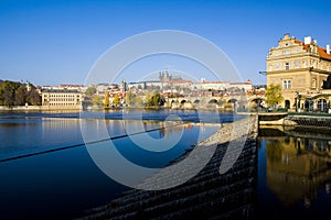 Lavka, Prague Castle with Charles bridge, Prague, Czech Republic