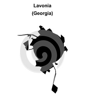 Lavonia outline map