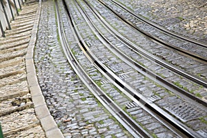 Lavra Elevador Tram Track; Lisbon