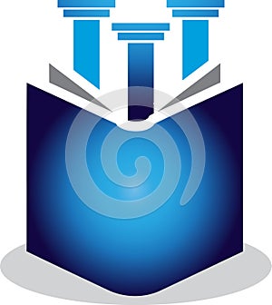 Law and attorney with law book