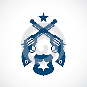 Law and authority vintage vector icon