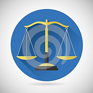Law Balance Symbol Justice Scales Icon on Stylish