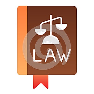Law book flat icon. Constitutional law color icons in trendy flat style. Judgment gradient style design, designed for