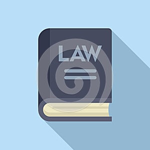 Law book icon flat vector. Regulated products safety photo