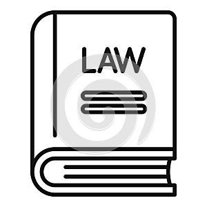 Law book icon outline vector. Regulated products safety photo