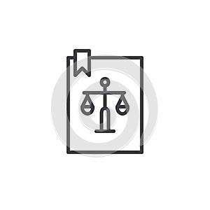 Law book line icon