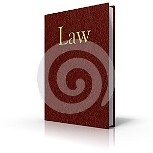 Law book with red leather cover