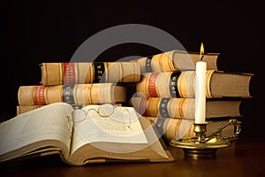 Law books by Candlelight