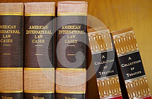 Law books in a row