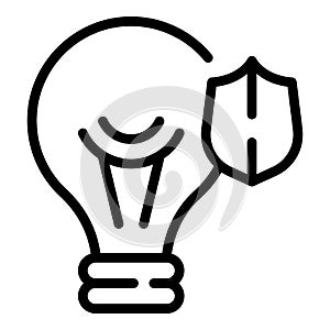 Law bulb idea icon outline vector. Justice trademark