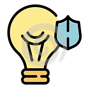 Law bulb idea icon vector flat