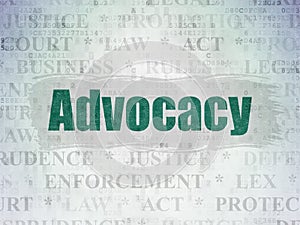 Law concept: Advocacy on Digital Data Paper background