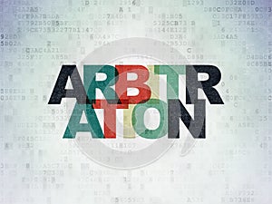 Law concept: Arbitration on Digital Data Paper background