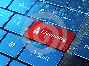 Law concept: Business Man and Licensing on