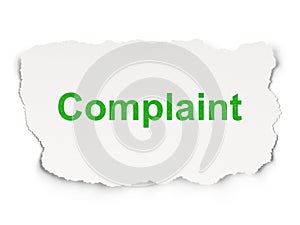 Law concept: Complaint on Paper background