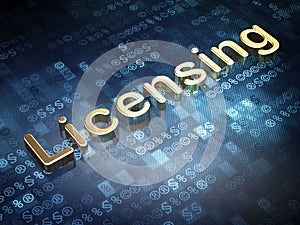 Law concept: Golden Licensing on digital background