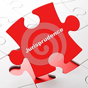 Law concept: Jurisprudence on puzzle background photo