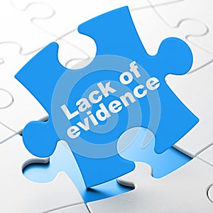 Law concept: Lack Of Evidence on puzzle background