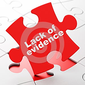 Law concept: Lack Of Evidence on puzzle background photo