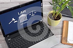 Law concept on a laptop