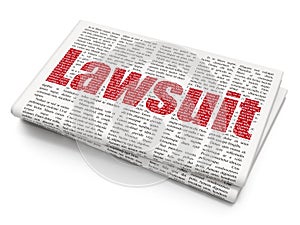 Law concept: Lawsuit on Newspaper background