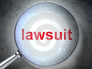 Law concept: Lawsuit with optical glass