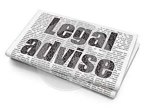 Law concept: Legal Advise on Newspaper background