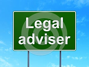 Law concept: Legal Adviser on road sign background