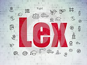 Law concept: Lex on Digital Data Paper background photo