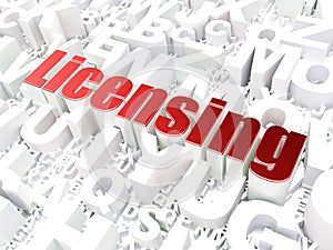 Law concept: Licensing on alphabet background