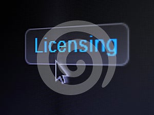 Law concept: Licensing on digital button background