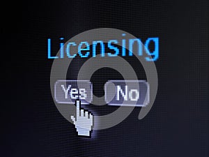 Law concept: Licensing on digital computer screen