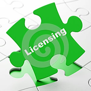 Law concept: Licensing on puzzle background