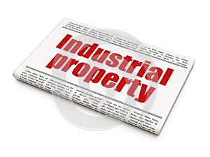 Law concept: newspaper headline Industrial Property