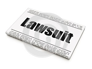 Law concept: newspaper headline Lawsuit