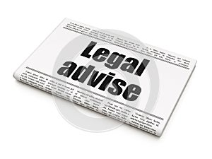 Law concept: newspaper headline Legal Advise