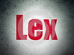 Law concept: Lex on Digital Data Paper background photo