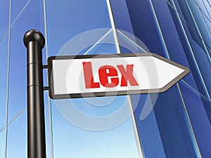 Law concept: sign Lex on Building background photo