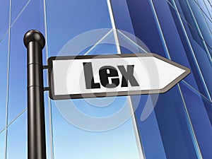 Law concept: sign Lex on Building background photo