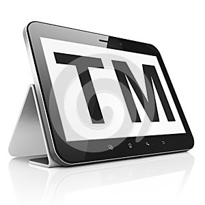 Law concept: Trademark on tablet pc computer
