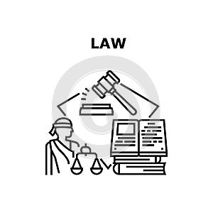 Law Consulting Vector Concept Black Illustration