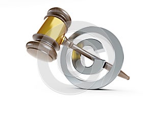 Law copyright sign 3d Illustrations