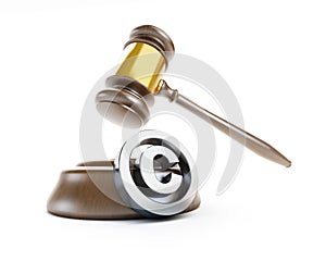 Law copyright sign on a white background