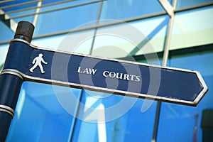 Law courts direction sign