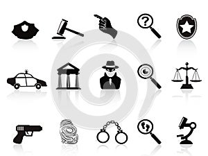 Law and crime icons set