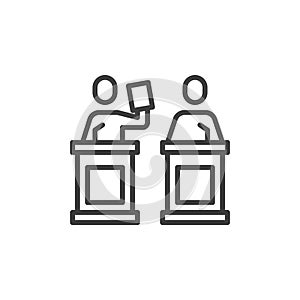 Law Debate line icon